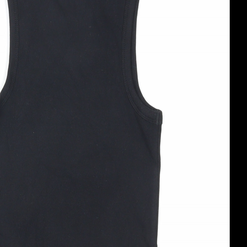 Womens UK Size XS Friends Black Basic Tank
