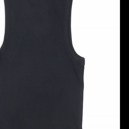 Womens UK Size XS Friends Black Basic Tank