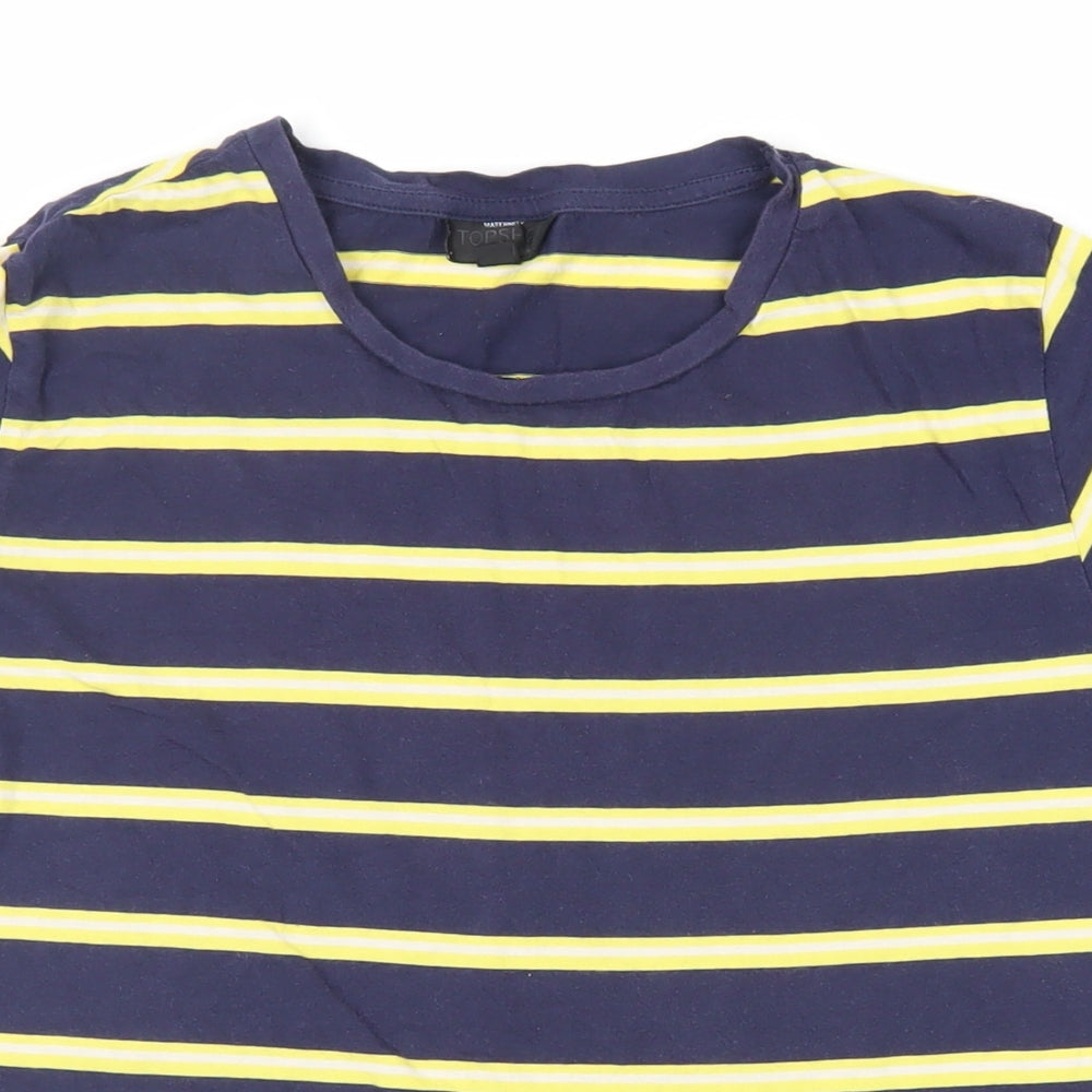 Womens UK Size 12 Topshop Blue Basic T-Shirt