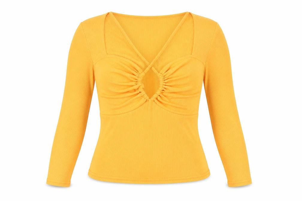 Womens UK Size 10 New Look Orange Basic Blouse