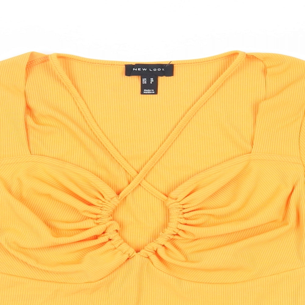 Womens UK Size 10 New Look Orange Basic Blouse