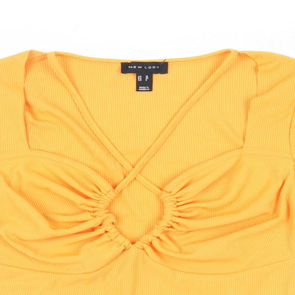 Womens UK Size 10 New Look Orange Basic Blouse