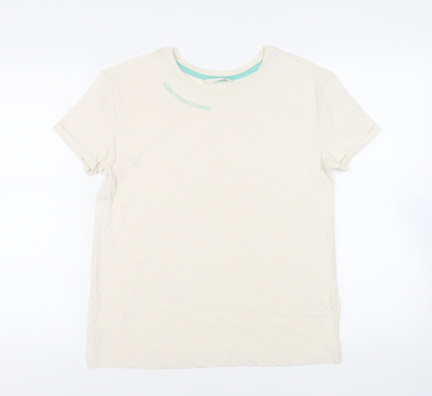 Womens UK Size S Marks and Spencer Ivory Basic T-Shirt