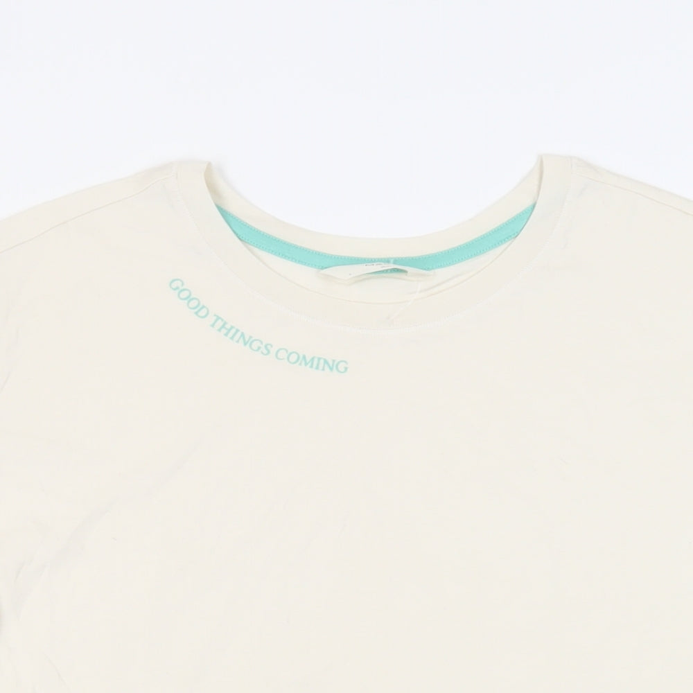 Womens UK Size S Marks and Spencer Ivory Basic T-Shirt