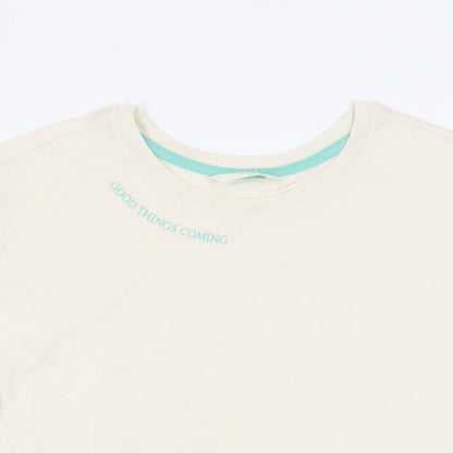 Womens UK Size S Marks and Spencer Ivory Basic T-Shirt