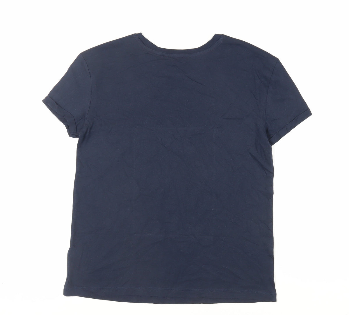 Marks & Spencer Womens Blue Solid Cotton Top Pyjama Top Size S