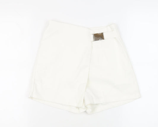 Missguided Womens White Polyester Skort Skirt Size 6 Zip