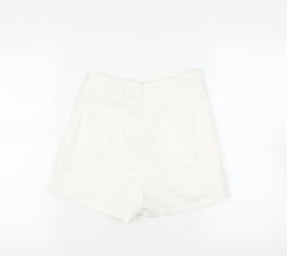 Missguided Womens White Polyester Skort Skirt Size 6 Zip