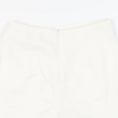 Missguided Womens White Polyester Skort Skirt Size 6 Zip