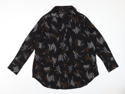 Womens UK Size 20 Marks and Spencer Black Basic Button-Up
