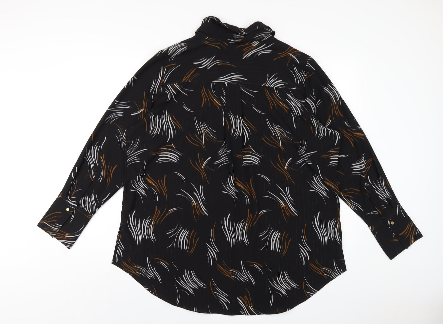 Womens UK Size 20 Marks and Spencer Black Basic Button-Up