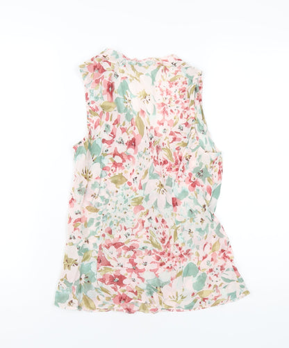 Per Una Womens Multicoloured Floral Viscose Basic Tank Size 12 Scoop Neck