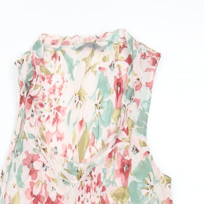 Per Una Womens Multicoloured Floral Viscose Basic Tank Size 12 Scoop Neck