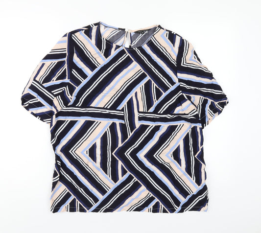 Womens UK Size 14 New Look Multicoloured Basic T-Shirt