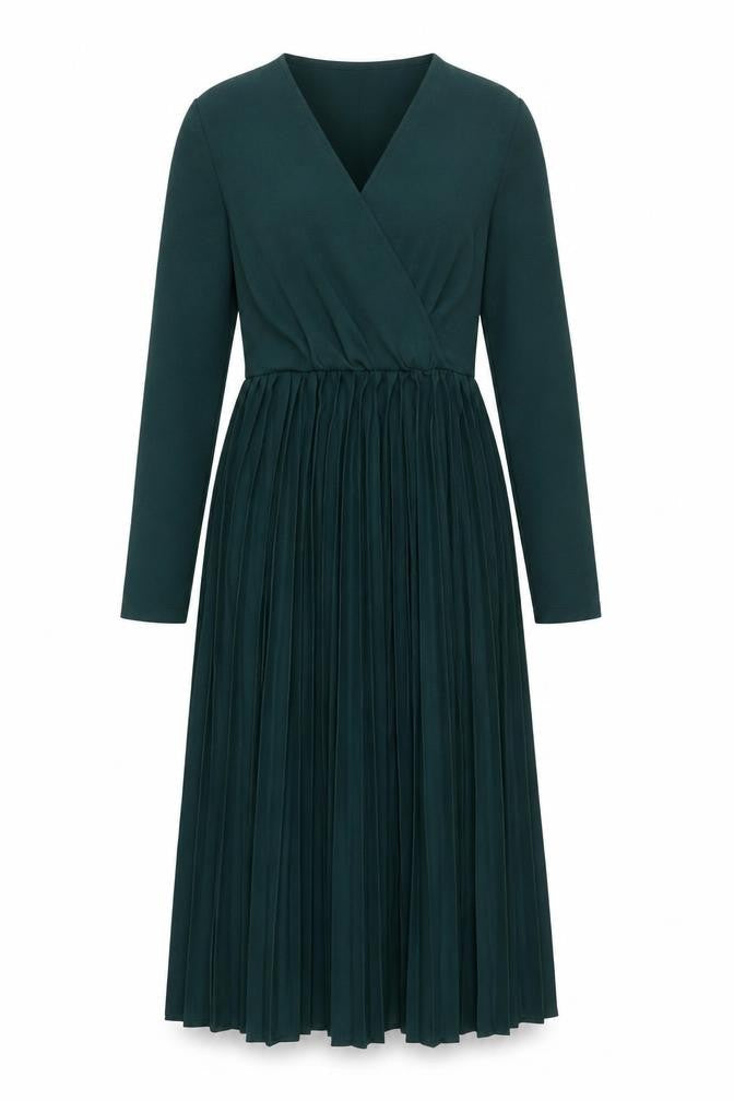 PRETTYLITTLETHING Womens Green Polyester A-Line Size 10 V-Neck Zip