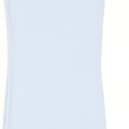Spotted Womens Blue Polyester Bodycon Size XS Round Neck Pullover