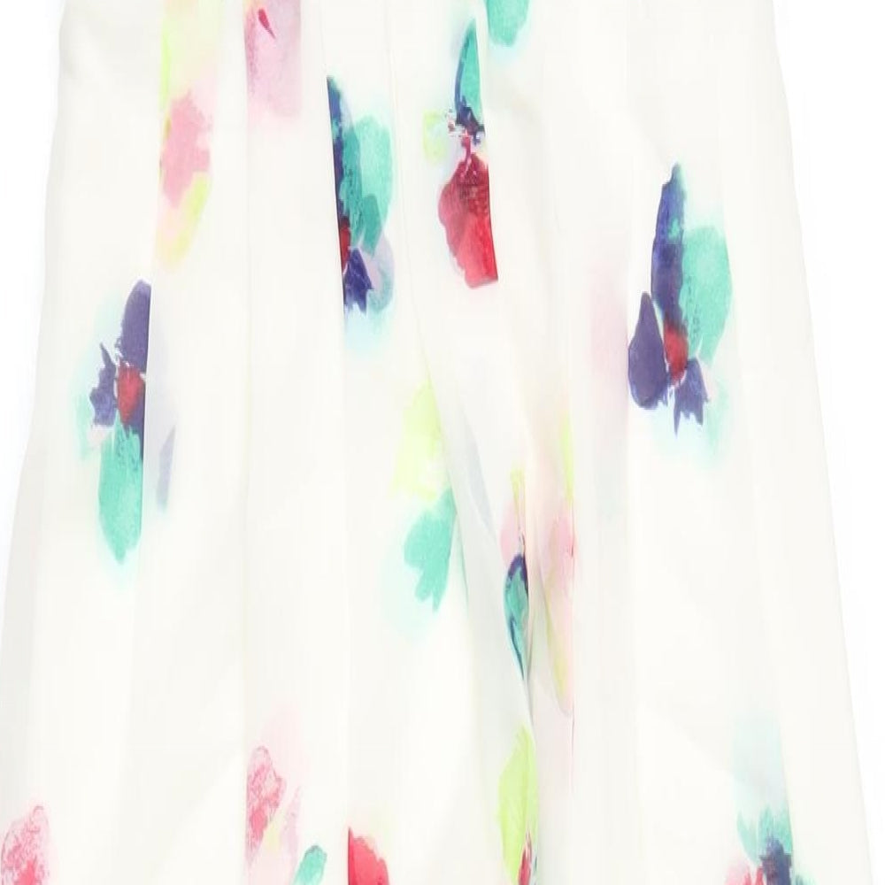 Monsoon Womens Multicoloured Floral Polyester A-Line Size 8 Square Neck Zip