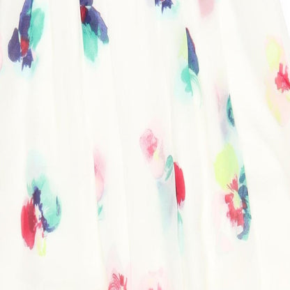 Monsoon Womens Multicoloured Floral Polyester A-Line Size 8 Square Neck Zip