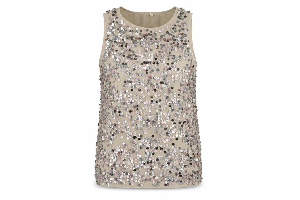 Womens UK Size 12 River Island Beige Basic Tank