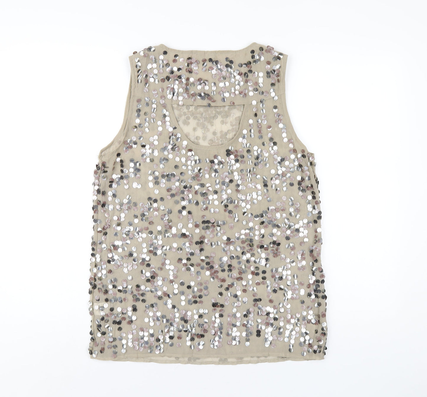 Womens UK Size 12 River Island Beige Basic Tank