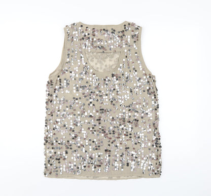 Womens UK Size 12 River Island Beige Basic Tank
