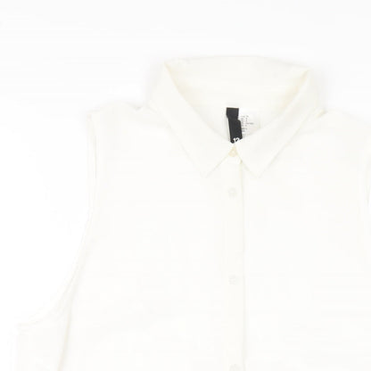 Womens UK Size 12 H&M White Basic Button-Up