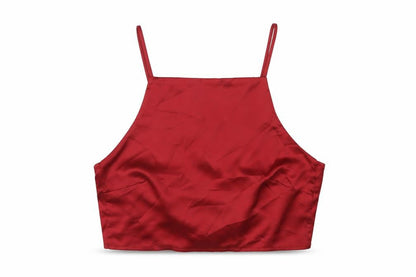 Womens UK Size 8 Glamorous Red Cropped T-Shirt