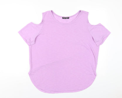 Womens UK Size 16 Select Purple Basic T-Shirt
