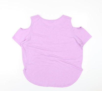 Womens UK Size 16 Select Purple Basic T-Shirt