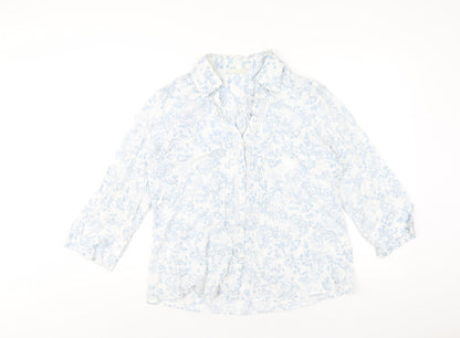 Womens UK Size 10 Marks and Spencer Blue Basic Button-Up