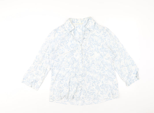 Womens UK Size 10 Marks and Spencer Blue Basic Button-Up