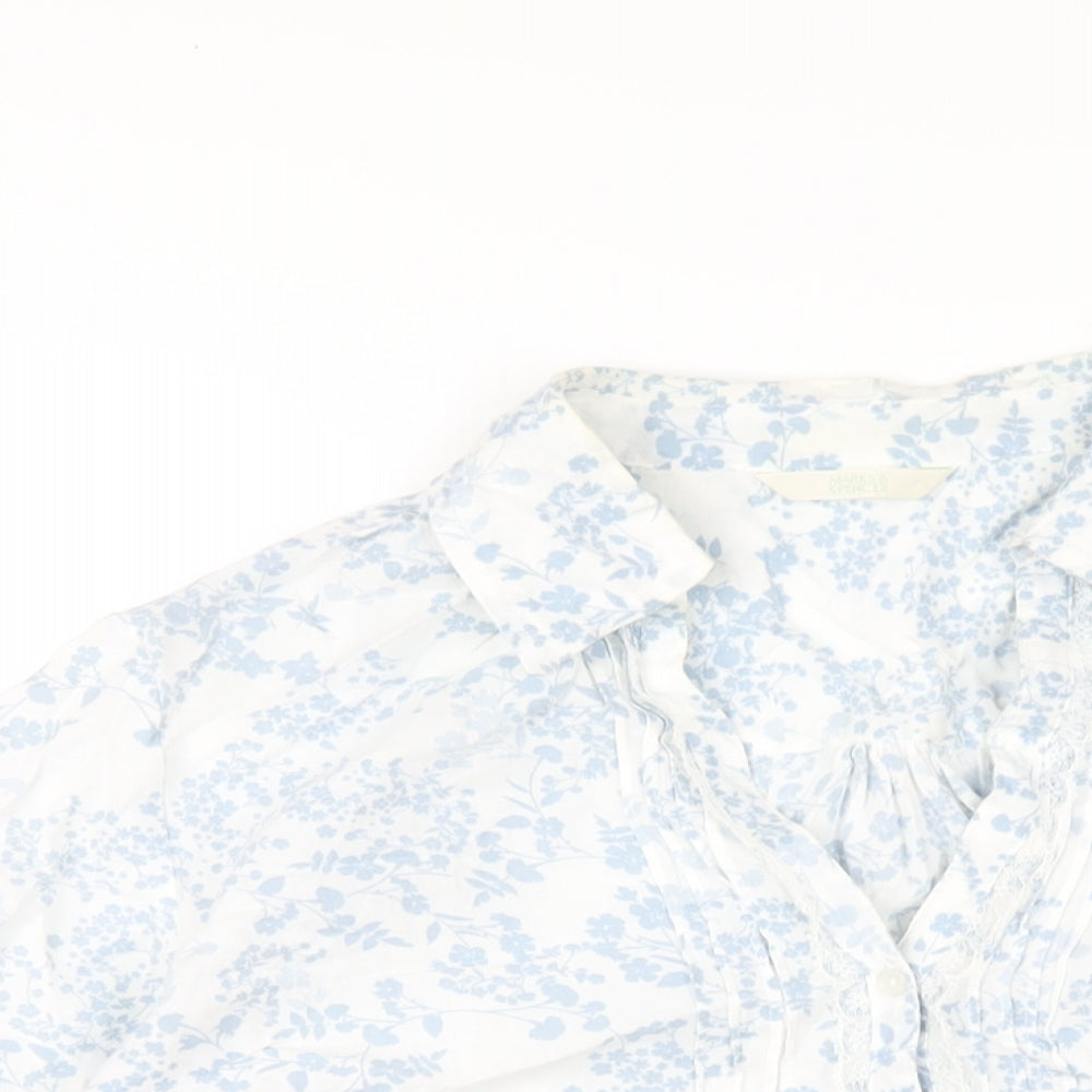 Womens UK Size 10 Marks and Spencer Blue Basic Button-Up