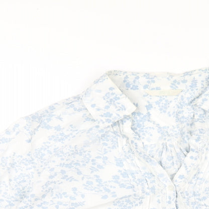 Womens UK Size 10 Marks and Spencer Blue Basic Button-Up