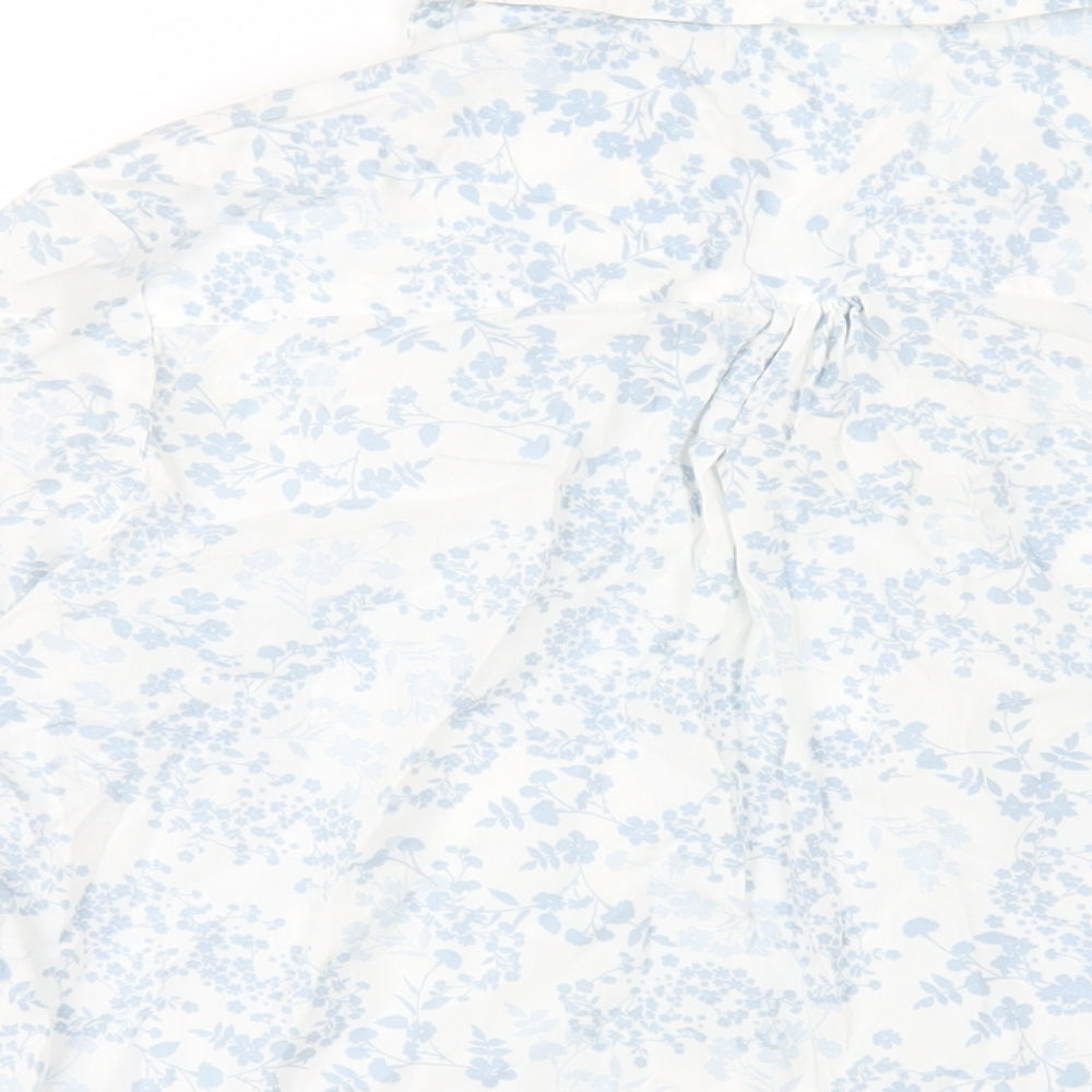 Womens UK Size 10 Marks and Spencer Blue Basic Button-Up