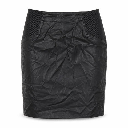 Vero Moda Womens Black Polyurethane Straight & Pencil Skirt Size L