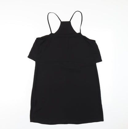 New Look Womens Black Polyester A-Line Size 12 Square Neck Pullover