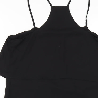 New Look Womens Black Polyester A-Line Size 12 Square Neck Pullover