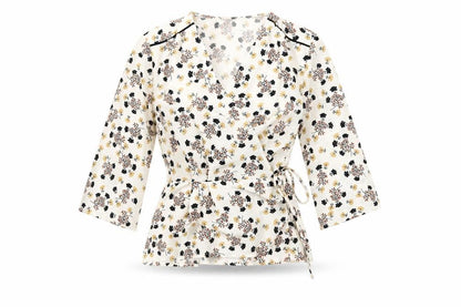 Womens UK Size 10 Topshop Ivory Wrap Blouse