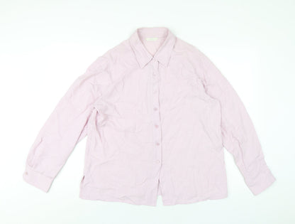 Womens UK Size 16 Marks and Spencer Pink Basic Button-Up