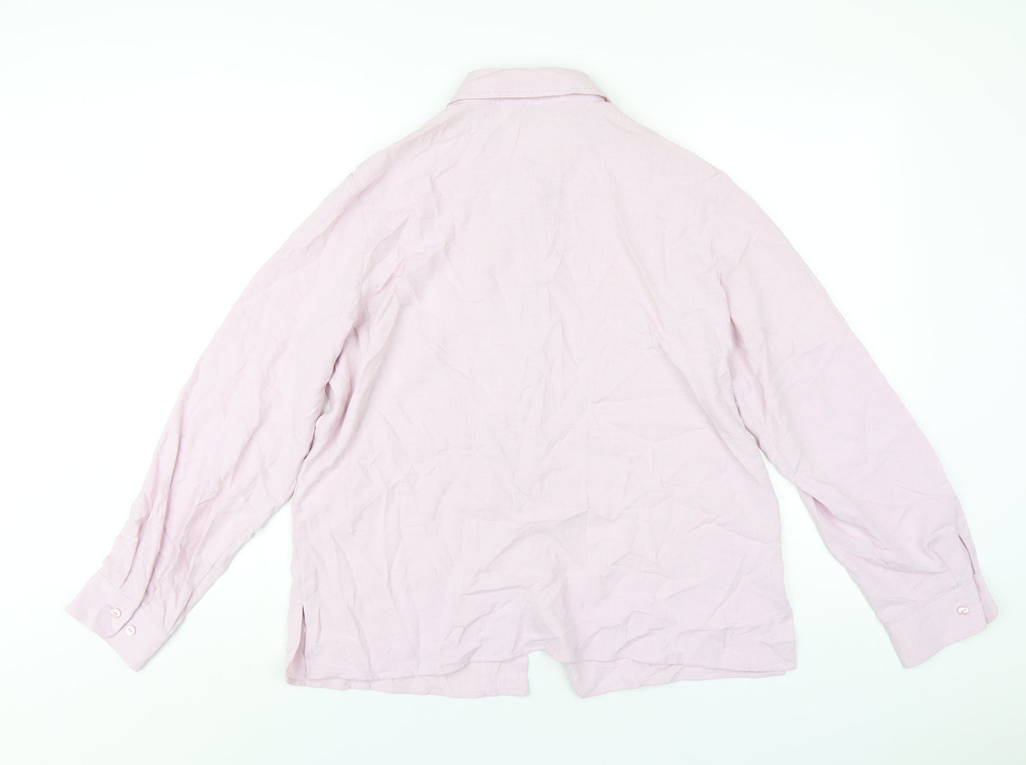 Womens UK Size 16 Marks and Spencer Pink Basic Button-Up