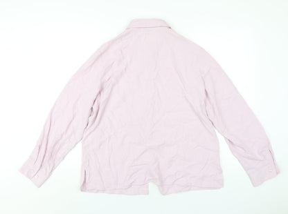Womens UK Size 16 Marks and Spencer Pink Basic Button-Up