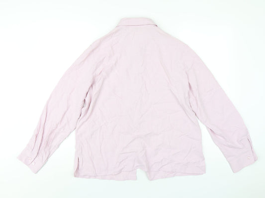 Womens UK Size 16 Marks and Spencer Pink Basic Button-Up
