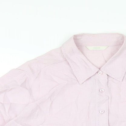Womens UK Size 16 Marks and Spencer Pink Basic Button-Up