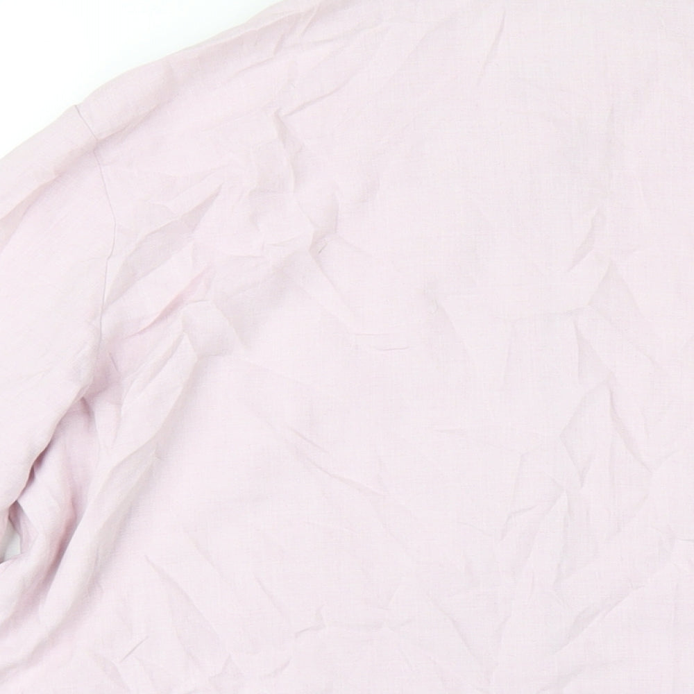 Womens UK Size 16 Marks and Spencer Pink Basic Button-Up