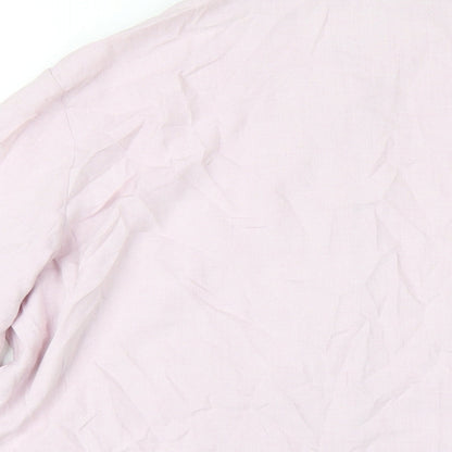 Womens UK Size 16 Marks and Spencer Pink Basic Button-Up