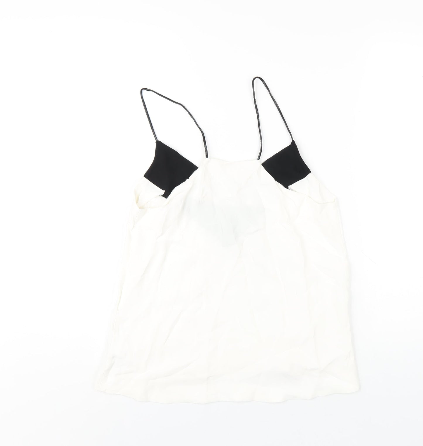 H&M Womens White Viscose Camisole T-Shirt Size 10 V-Neck