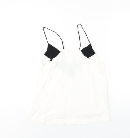 H&M Womens White Viscose Camisole T-Shirt Size 10 V-Neck