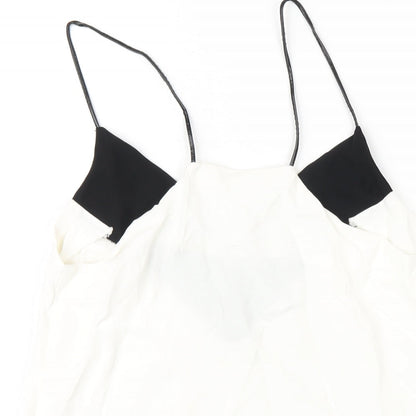 H&M Womens White Viscose Camisole T-Shirt Size 10 V-Neck