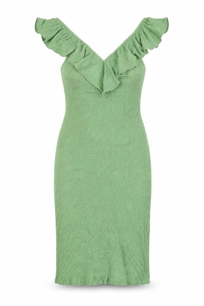 Zara Womens Green Viscose Bodycon Size S V-Neck Pullover
