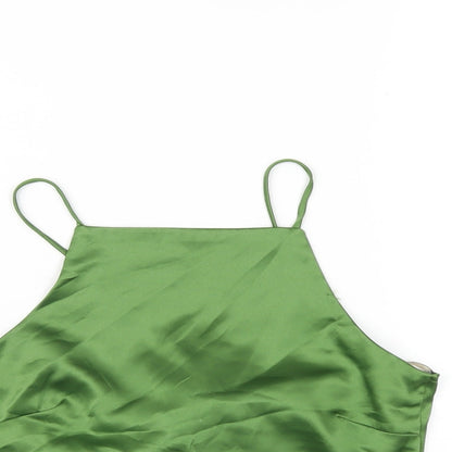 Glamorous Womens Green Polyester Camisole T-Shirt Size 8 Square Neck